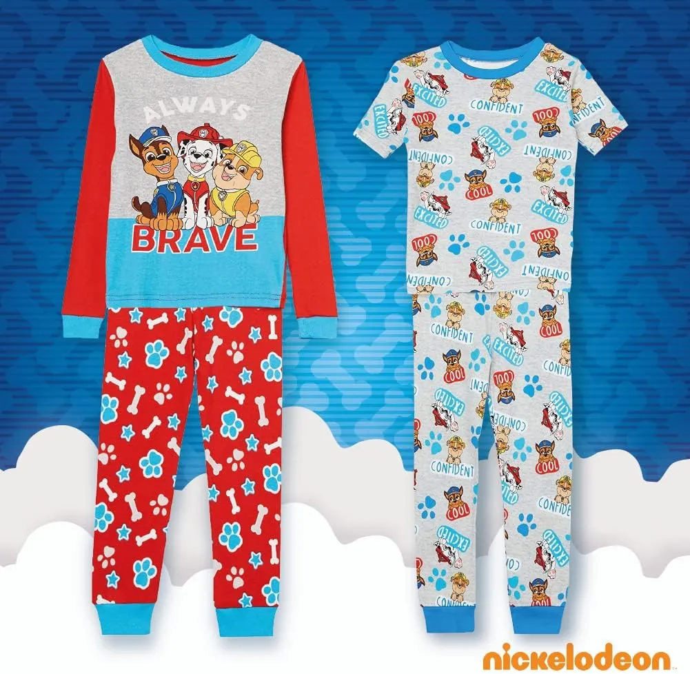 Nickelodeon Boys' Paw Patrol 6-Piece Snug-fit Cotton Pajama Set, Soft & Cute for Kids