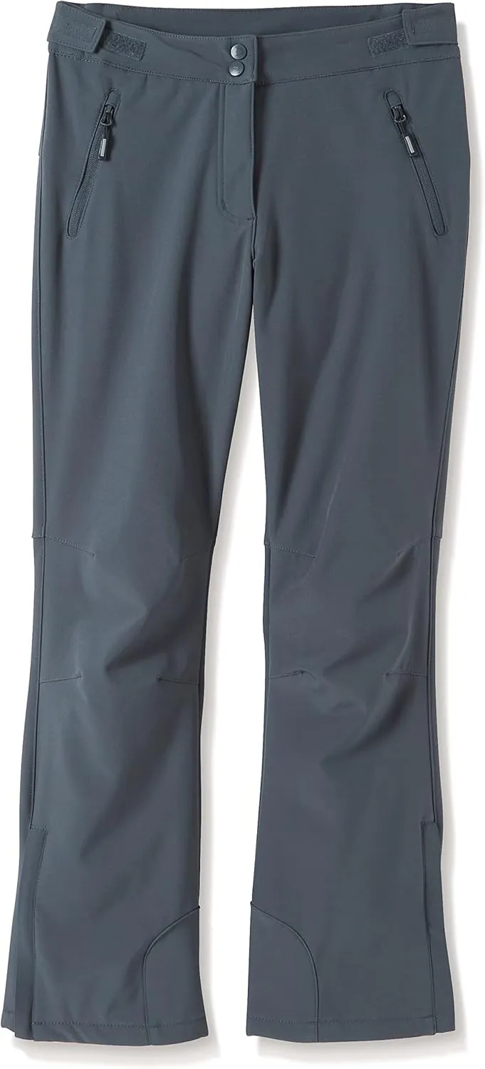 Outdoor Ventures Women's Sleek Waterproof Softshell Fleece Lined Ski Snow Insulated High Rise Hiking Pants with Bottom Zipper