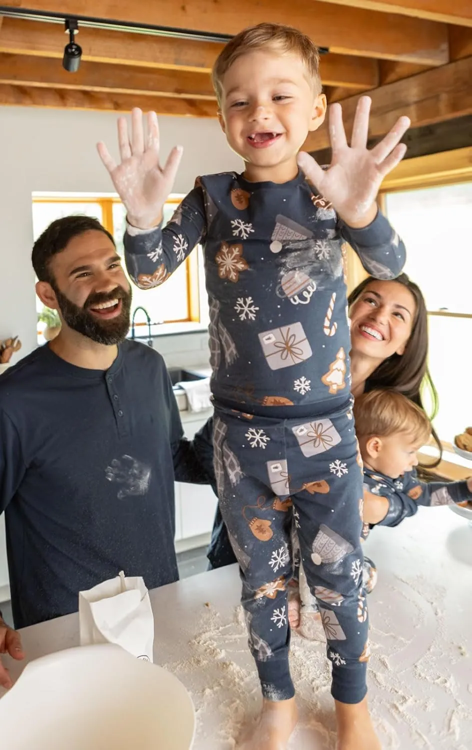 PajamaGram Family Pajamas Matching Sets - Family PJs, Red & Blue Plaid