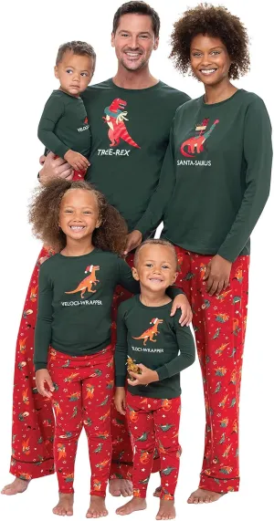 PajamaGram Men's Christmas Pajamas for Family, Red & Green, XL