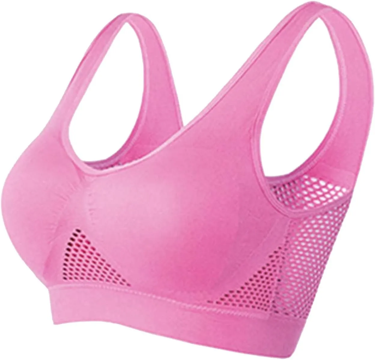 Plus Size Sports Bras for Women Push Up Seamless Bras Comfy Breathable Full Coverage Tank Tops Bralettes Yoga Workout
