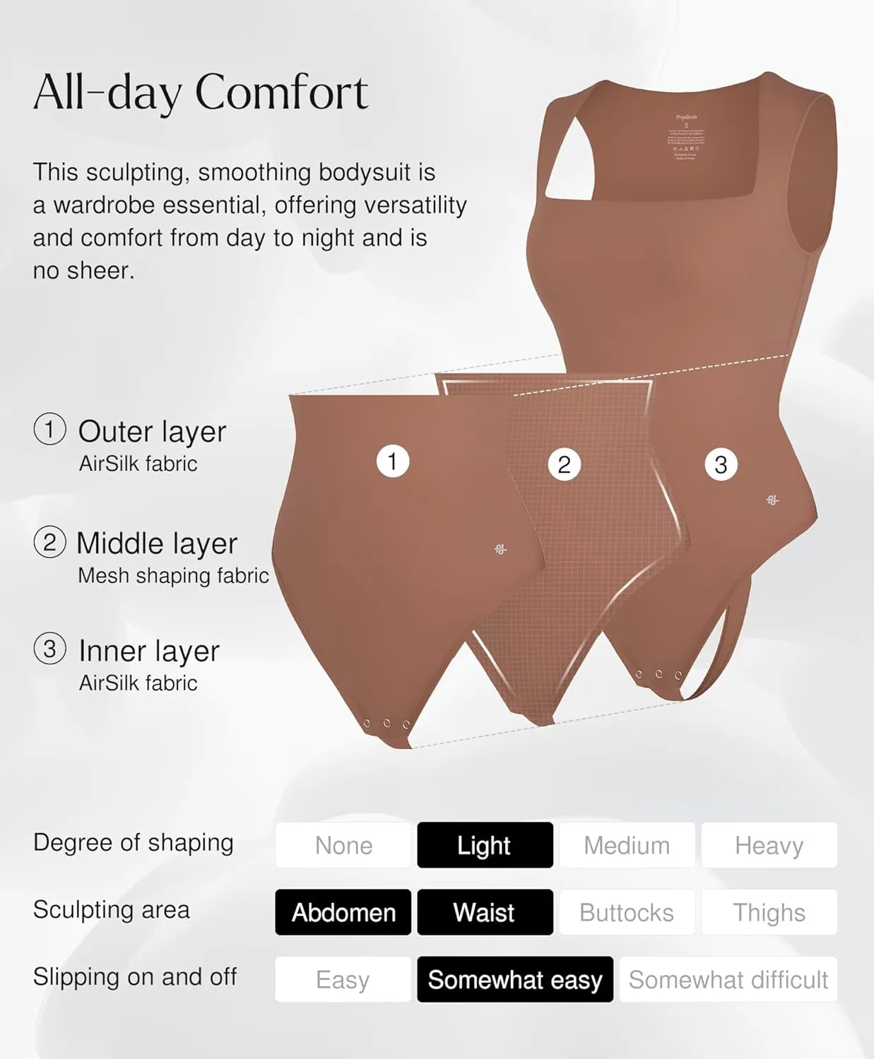 Popilush Body Suits for Womens - Going Out Cute Tops - Sleeveless Square Neck Shapewear Bodysuits Concert Outfits