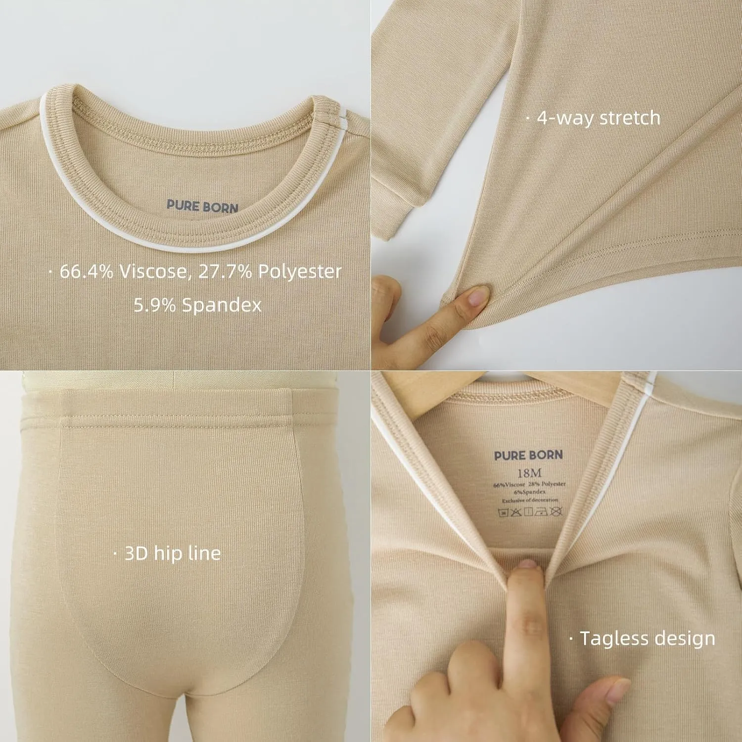 pureborn Baby Pajamas Set Pjs - Kids Toddler Boy Girl Short Sleeve Snug Fit Sleepwear 2pcs 18M-7Y