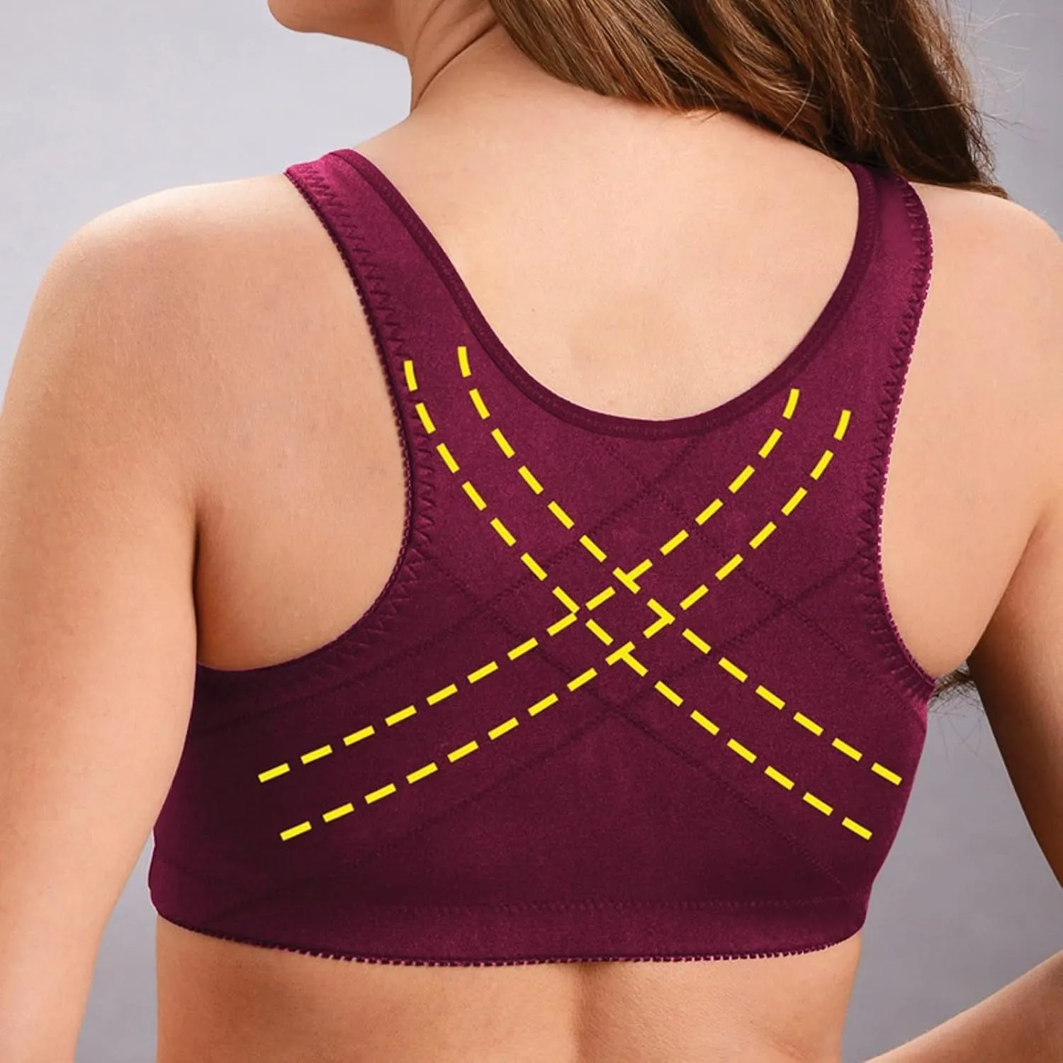 Push Up Bras for Women Women'S Sports Bra Front Adjustable High Impact White Sports Bra Plaid Low Impact