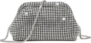 Rhinestone Clutch Purse for Women,Sparkly Diamond Evening Bag Bling Dumpling Cloud Bag for Party Wedding