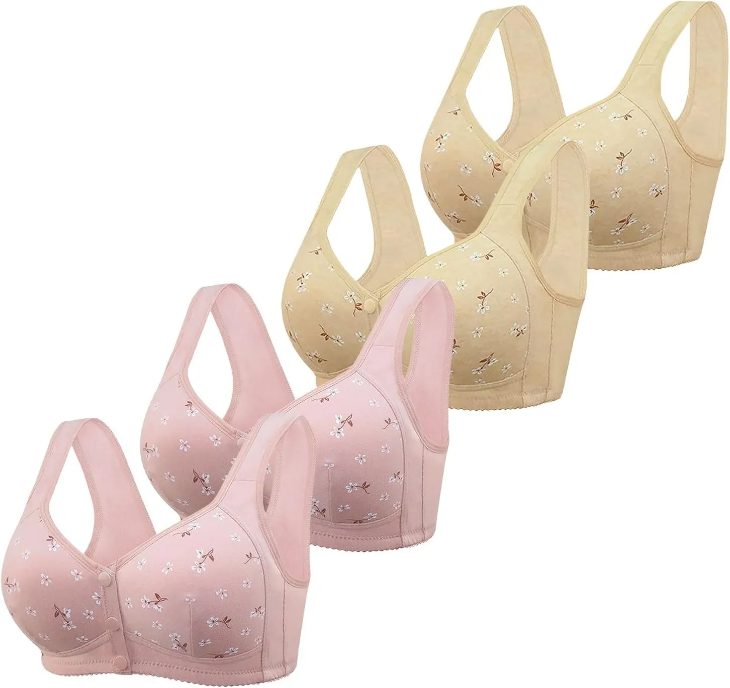 Seamlesss Wirefree Bras for Women Mesh Daily Bra with Removable 3 Packs Ice Silk Comfortable Strapless Bra for Big