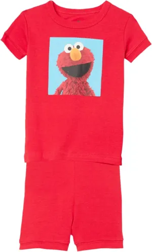 Sesame Street Boys' 2-Piece Snug-fit Organic Cotton Pajama Set, Soft & Cute for Kids