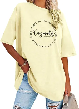 SLEITY Women Waymaker Light in The Darkness Christian Top Oversize Graphic Tee Shirt