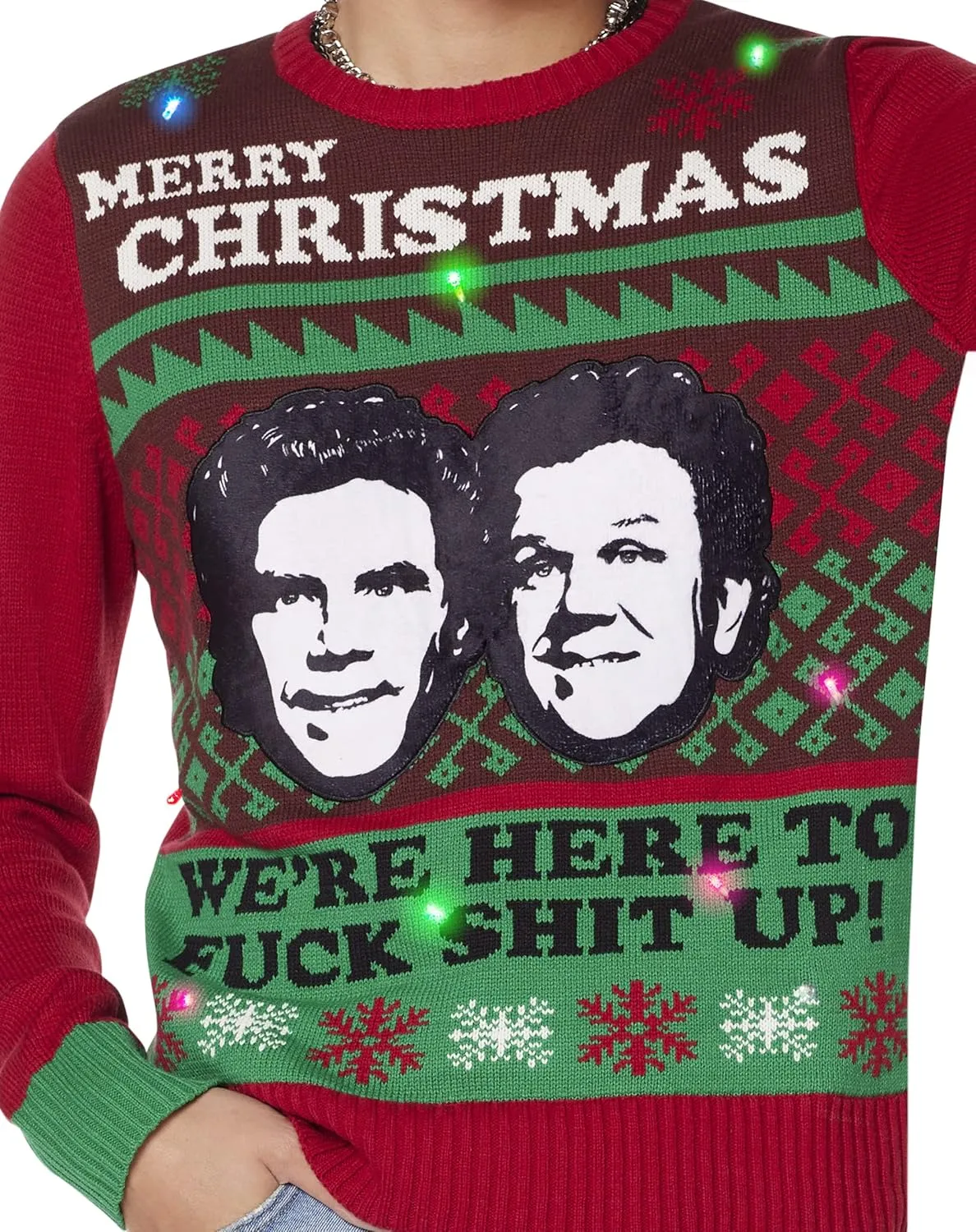 Spencer's Step Brothers Light-Up Ugly Christmas Sweater | Light-Up Christmas Sweater