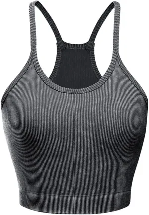 Sports Bras for Women High Support No Underwire Spaghetti Straps Yoga Bra Padded Tank Top Breathable Underwear