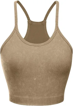 Sports Bras for Women High Support No Underwire Spaghetti Straps Yoga Bra Padded Tank Top Breathable Underwear