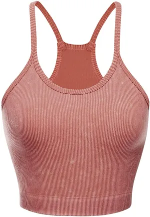 Sports Bras for Women High Support No Underwire Spaghetti Straps Yoga Bra Padded Tank Top Breathable Underwear