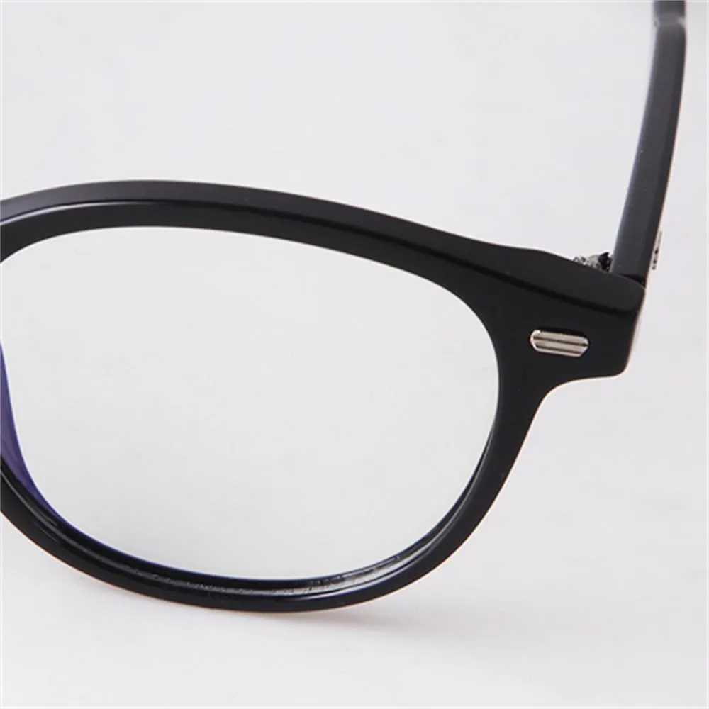 Super Light Blue Light Blocking Glasses Men Women Vintage Rivet Round Eyewear