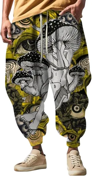 Sweatpants Fun Print Fashion Street Feel Casual Sweatpants Mens Drawstring Aladdil Hippie Harem Pants Mens Harem
