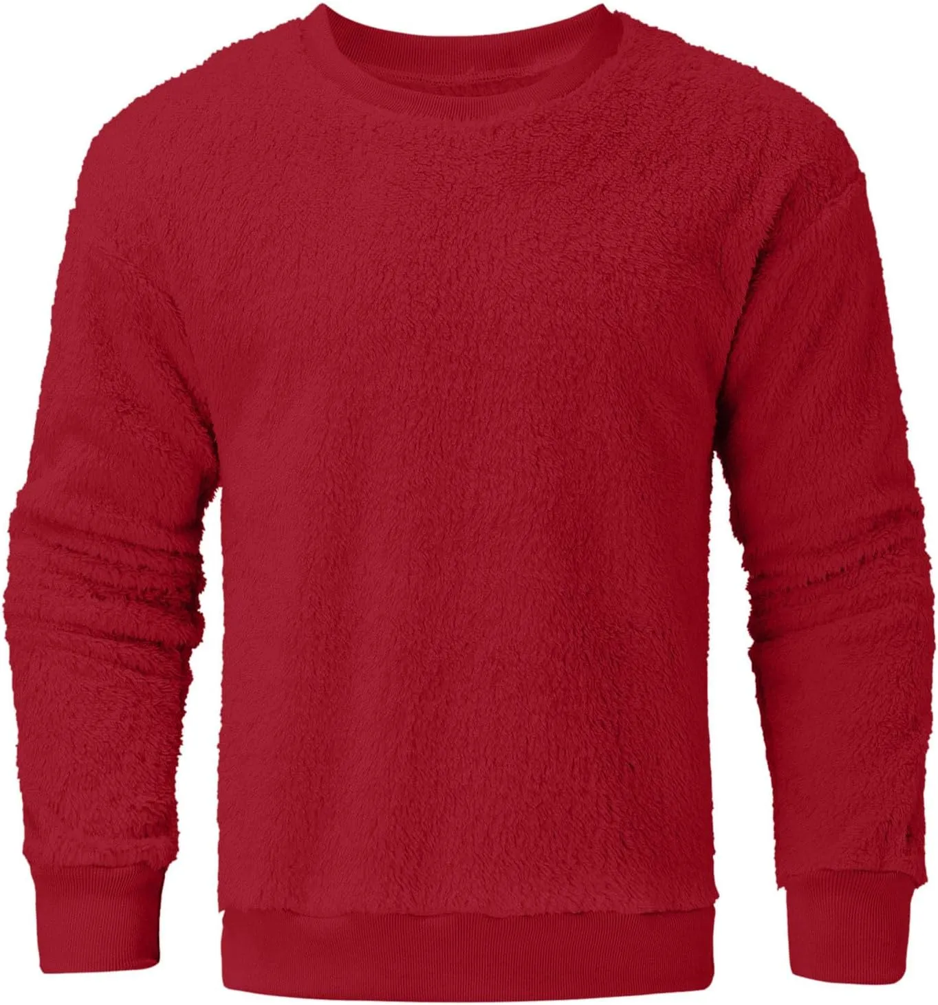 Sweatshirts for Men No Hood Light Weight Long Sleeve Solid Fleece Crewneck Sweatshirt Causal Fashion Shirt Tees