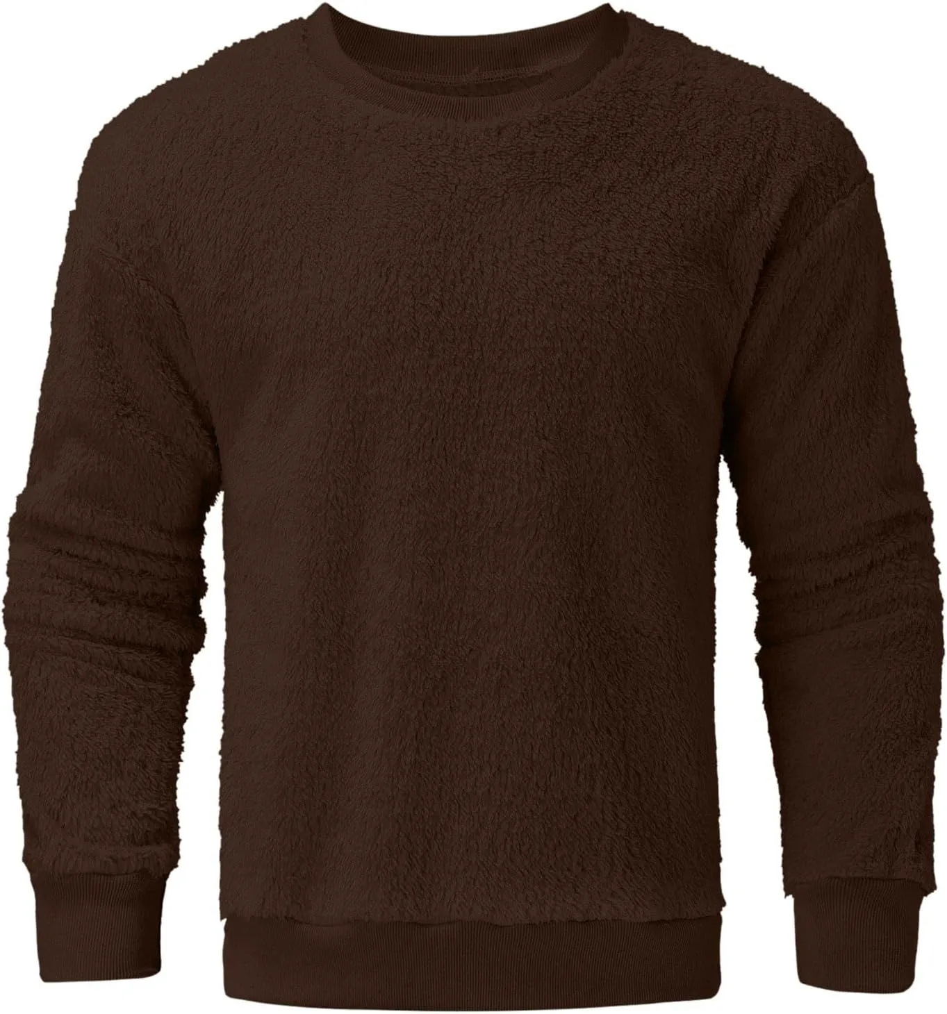 Sweatshirts for Men No Hood Light Weight Long Sleeve Solid Fleece Crewneck Sweatshirt Causal Fashion Shirt Tees