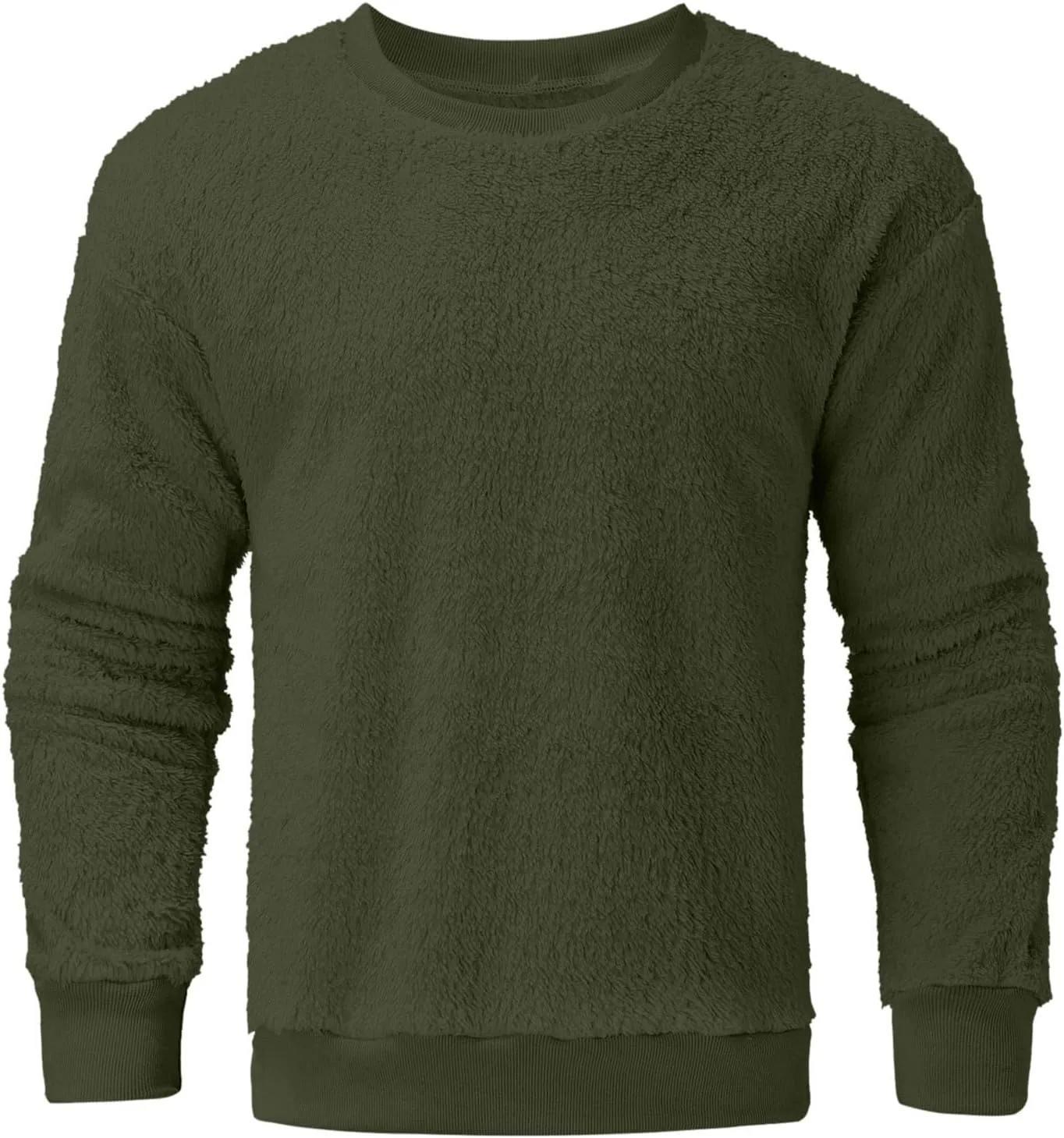Sweatshirts for Men No Hood Light Weight Long Sleeve Solid Fleece Crewneck Sweatshirt Causal Fashion Shirt Tees
