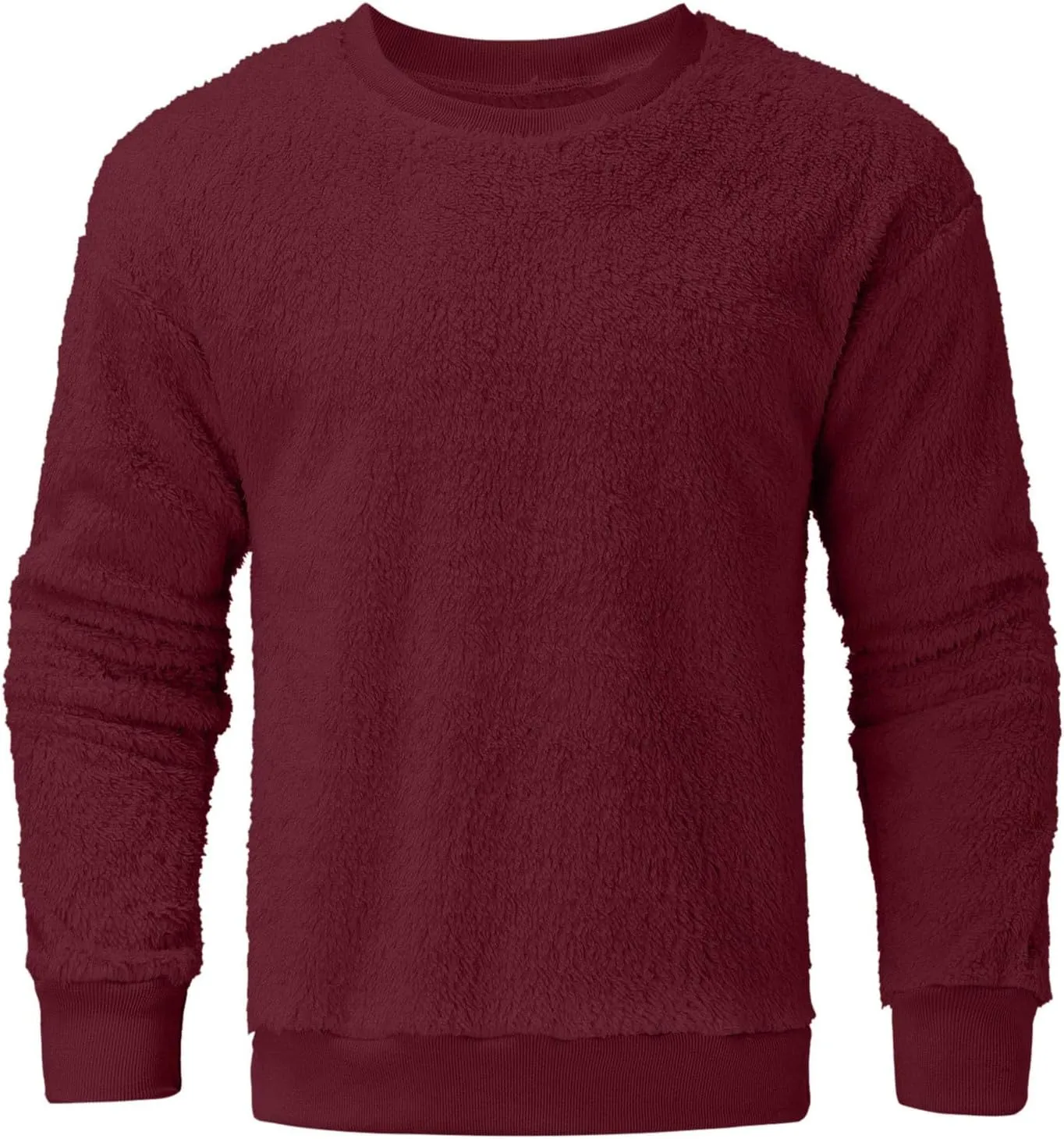 Sweatshirts for Men No Hood Light Weight Long Sleeve Solid Fleece Crewneck Sweatshirt Causal Fashion Shirt Tees