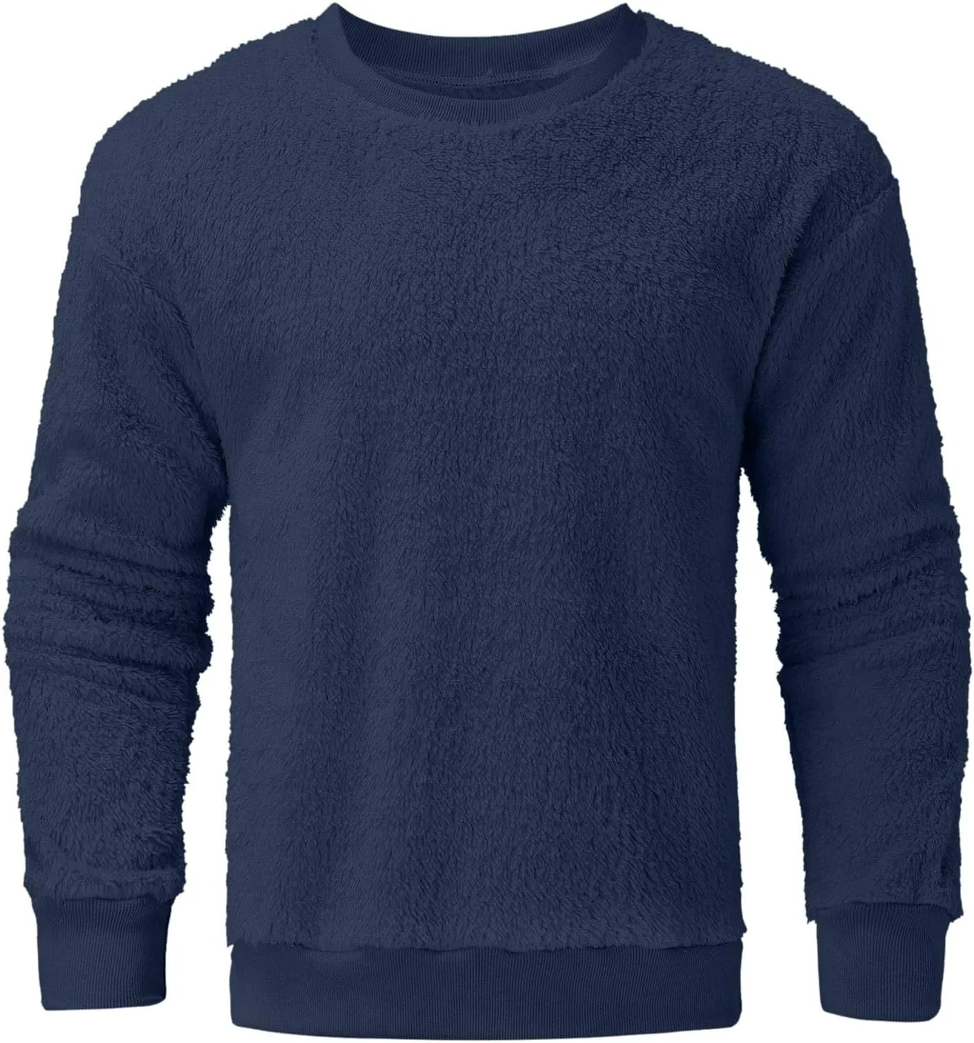 Sweatshirts for Men No Hood Light Weight Long Sleeve Solid Fleece Crewneck Sweatshirt Causal Fashion Shirt Tees