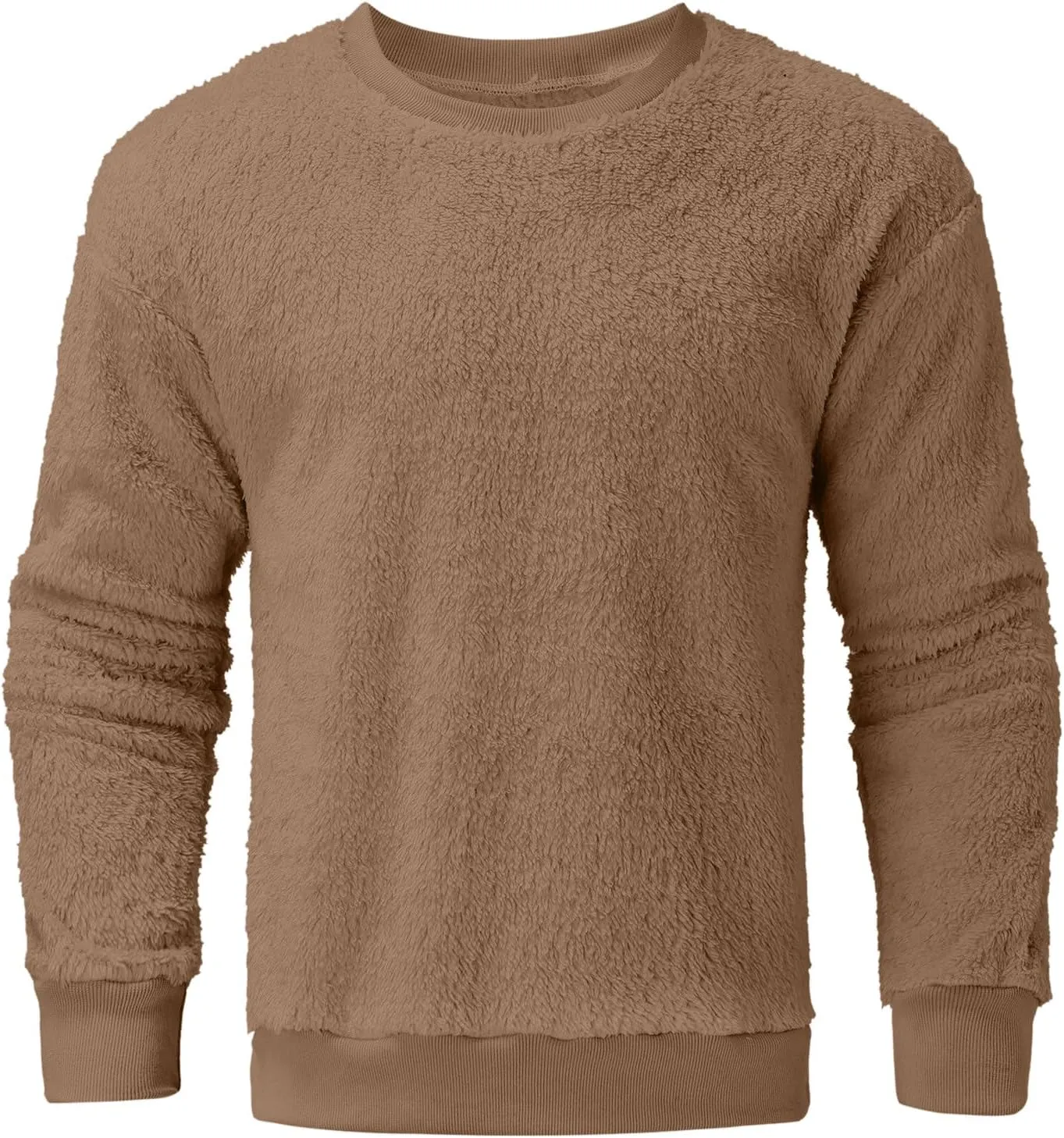 Sweatshirts for Men No Hood Light Weight Long Sleeve Solid Fleece Crewneck Sweatshirt Causal Fashion Shirt Tees