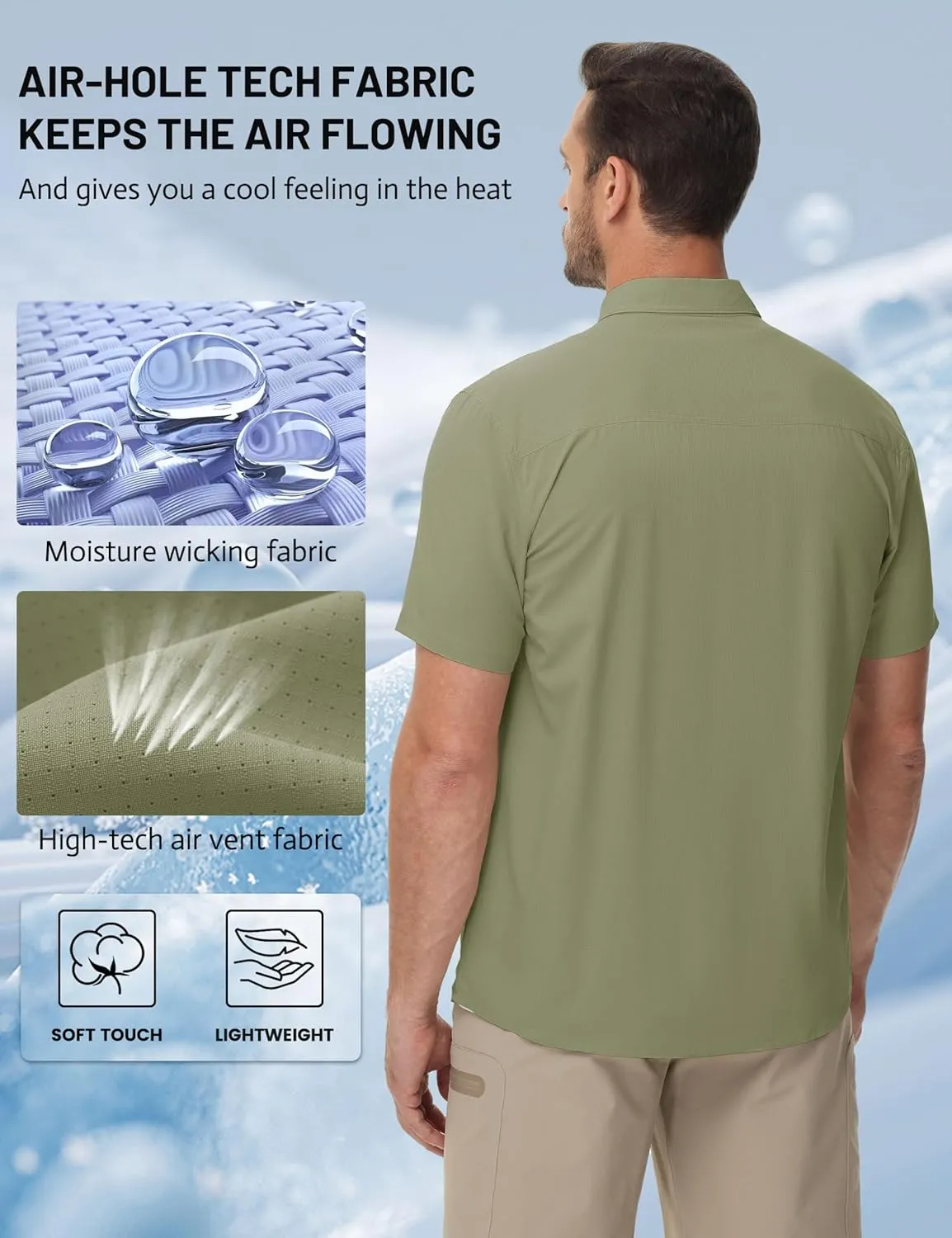 TACVASEN Mens Short Sleeve Sun Protection Shirt UPF 50  Quick Dry Fishing Cooling UV Shirts Outdoor Tactical Hiking Shirts