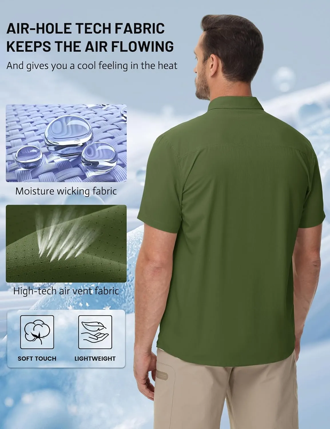 TACVASEN Mens Short Sleeve Sun Protection Shirt UPF 50  Quick Dry Fishing Cooling UV Shirts Outdoor Tactical Hiking Shirts