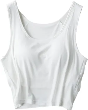 Tanktops with Built in Bras for Women Quick Dry Workout Sleeveless Yoga Camisole with Built in Bra Tank Tops Comfy