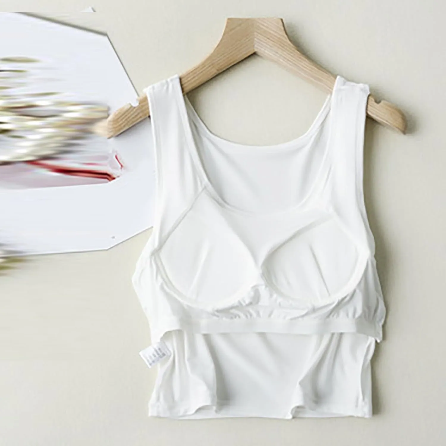 Tanktops with Built in Bras for Women Quick Dry Workout Sleeveless Yoga Camisole with Built in Bra Tank Tops Comfy