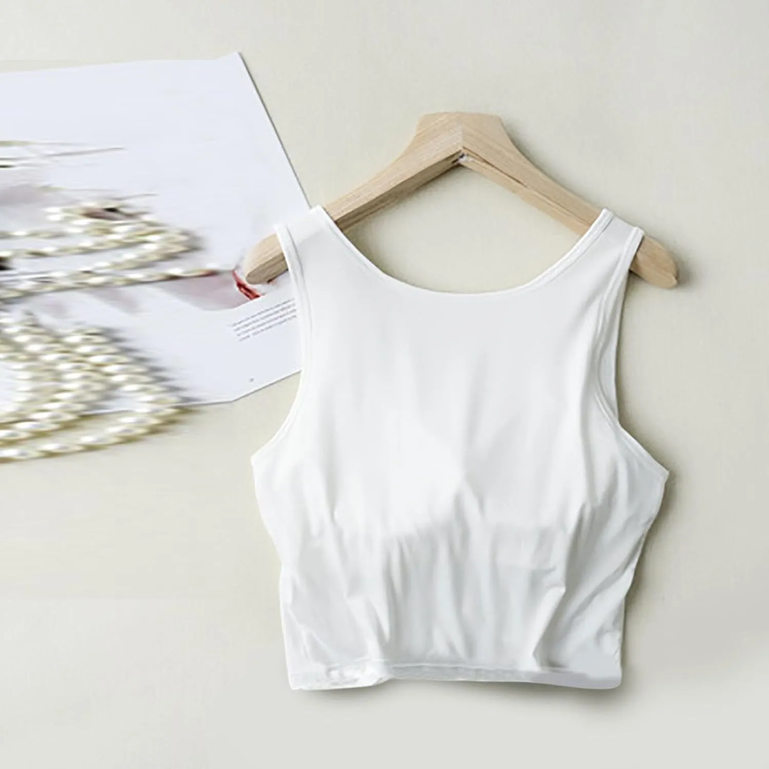 Tanktops with Built in Bras for Women Quick Dry Workout Sleeveless Yoga Camisole with Built in Bra Tank Tops Comfy
