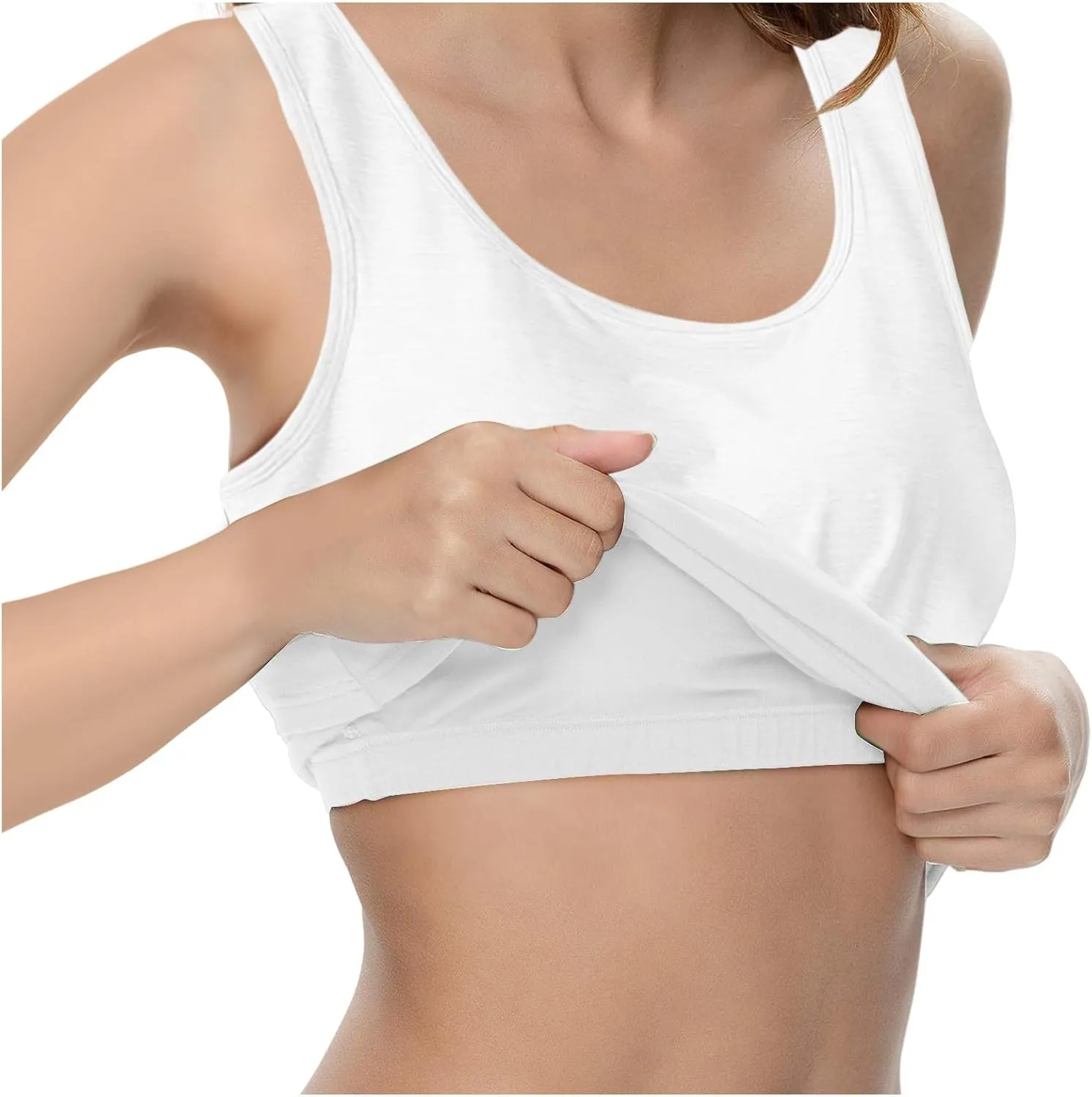Tanktops with Built in Bras for Women Quick Dry Workout Sleeveless Yoga Camisole with Built in Bra Tank Tops Comfy