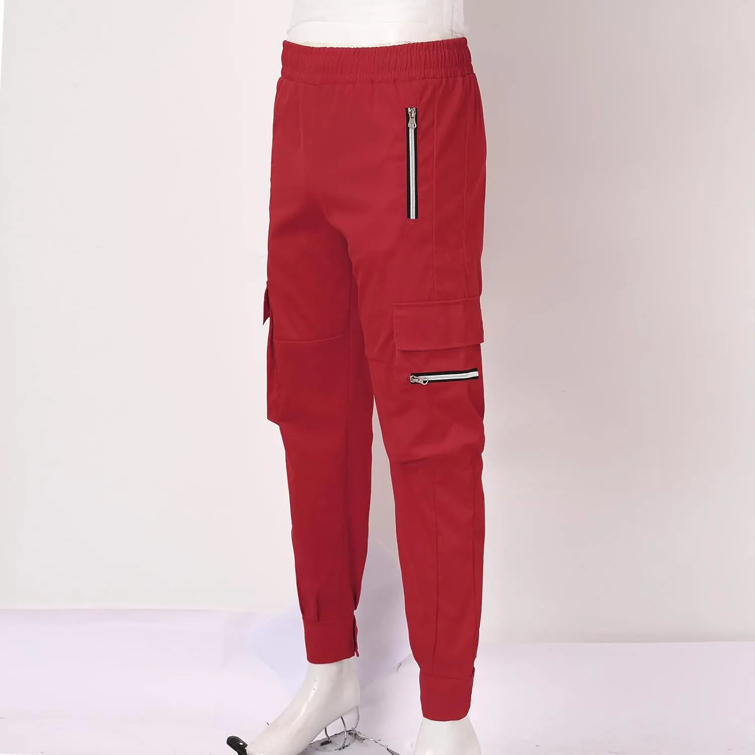 Tapered Joggers for Men Mens Autumn and Winter High Street Fashion Leisure Loose Sports Running Solid Stretch