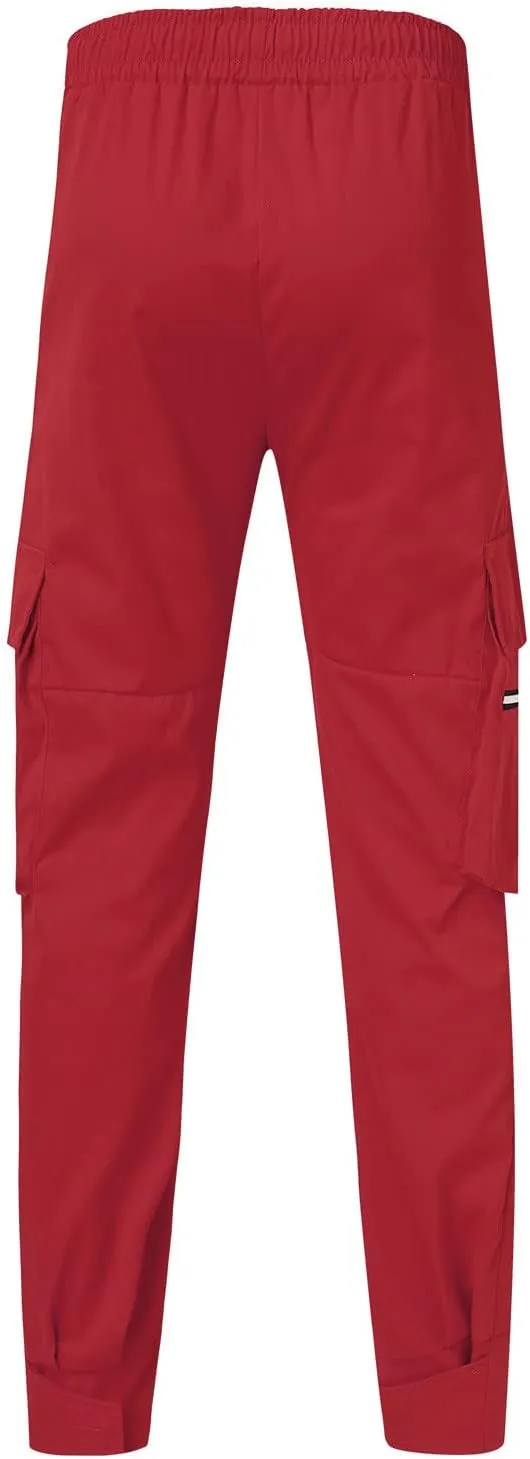 Tapered Joggers for Men Mens Autumn and Winter High Street Fashion Leisure Loose Sports Running Solid Stretch