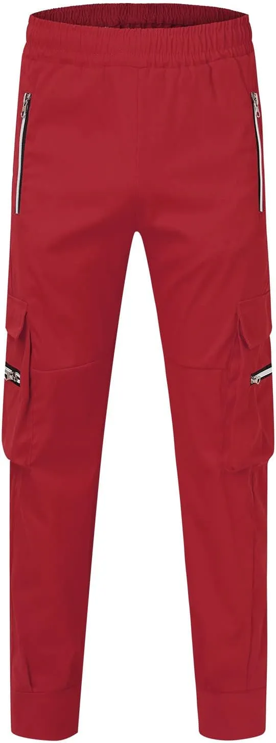 Tapered Joggers for Men Mens Autumn and Winter High Street Fashion Leisure Loose Sports Running Solid Stretch