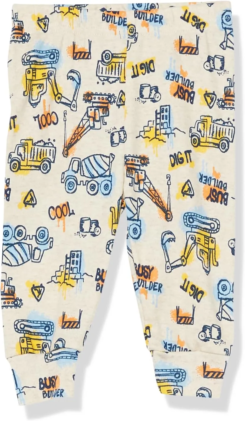 The Children's Place Baby Boys' and Toddler Long Sleeve Top and Pants Snug Fit 100% Cotton 4 Piece Pajama Set