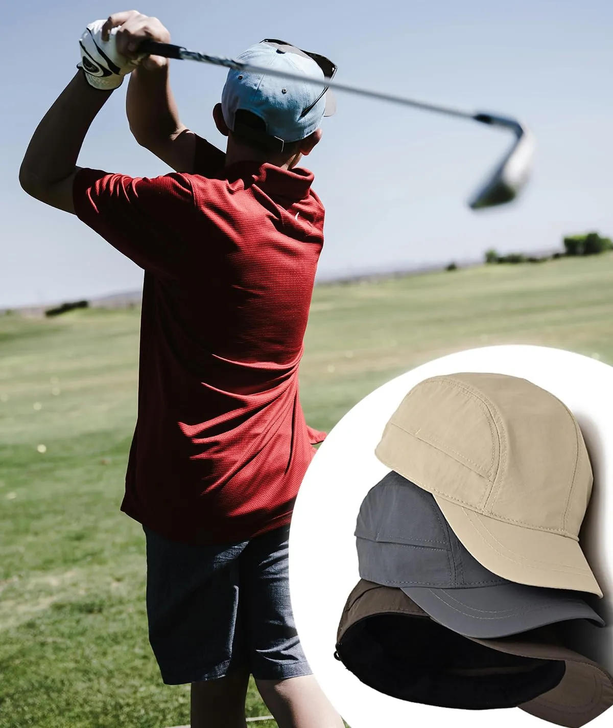 thuizen Sport Quick-Dry Sweat-Absorbent Short Brim Light Adjustable Light Baseball Sun Cap