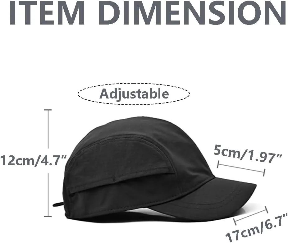thuizen Sport Quick-Dry Sweat-Absorbent Short Brim Light Adjustable Light Baseball Sun Cap
