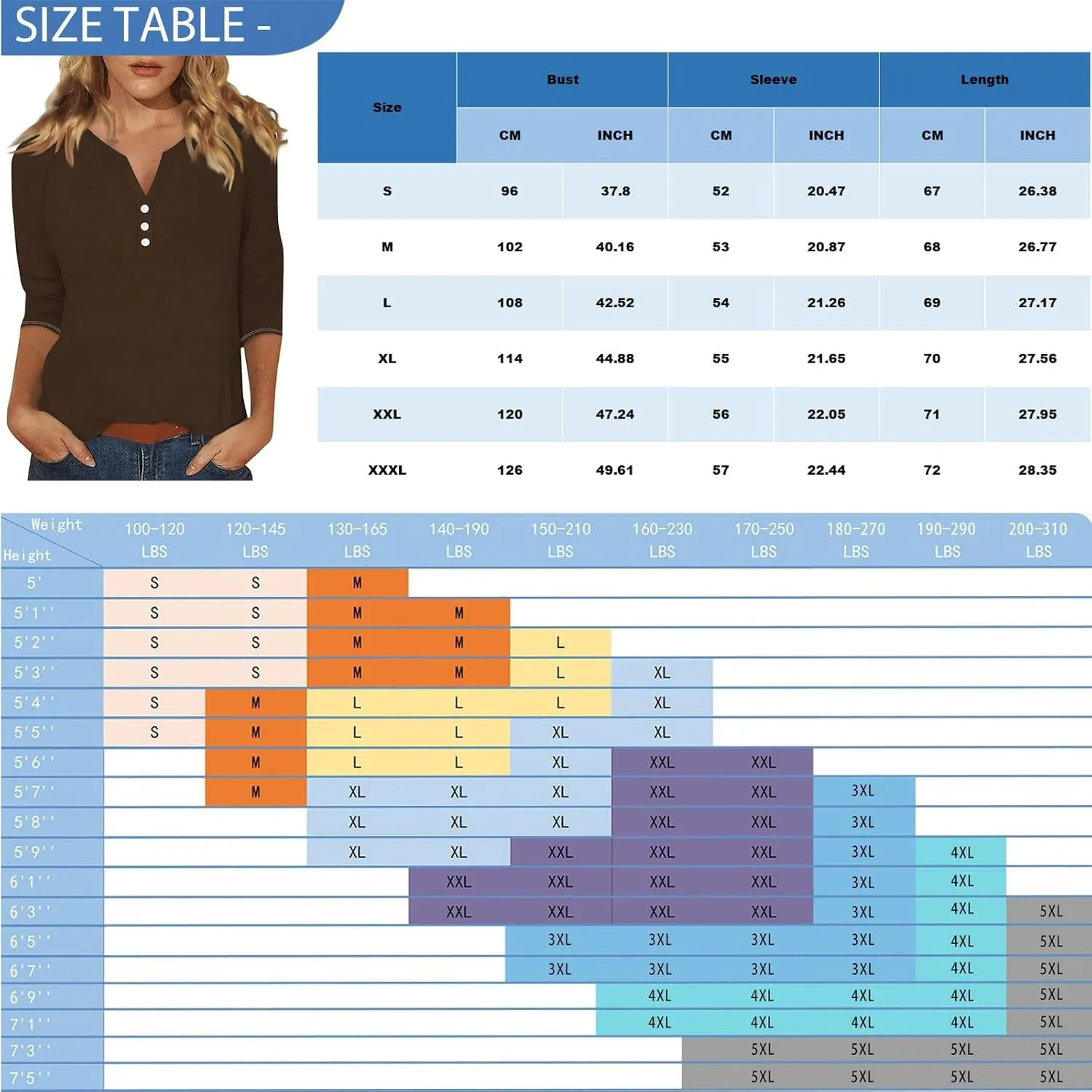 Tops for Women Trendy 3/4 Sleeve Solid Color T Shirts V Neck Baggy Basic Tees Business Loose Casual Tunic Tops
