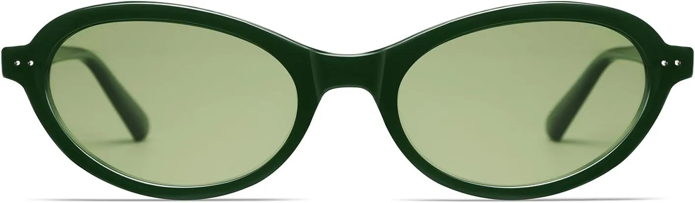 VANLINKER Trendy Oval Polarized Sunglasses for Women Men Small 90s Style Retro Cat Eye Frame Narrow Sleek Design VL9847