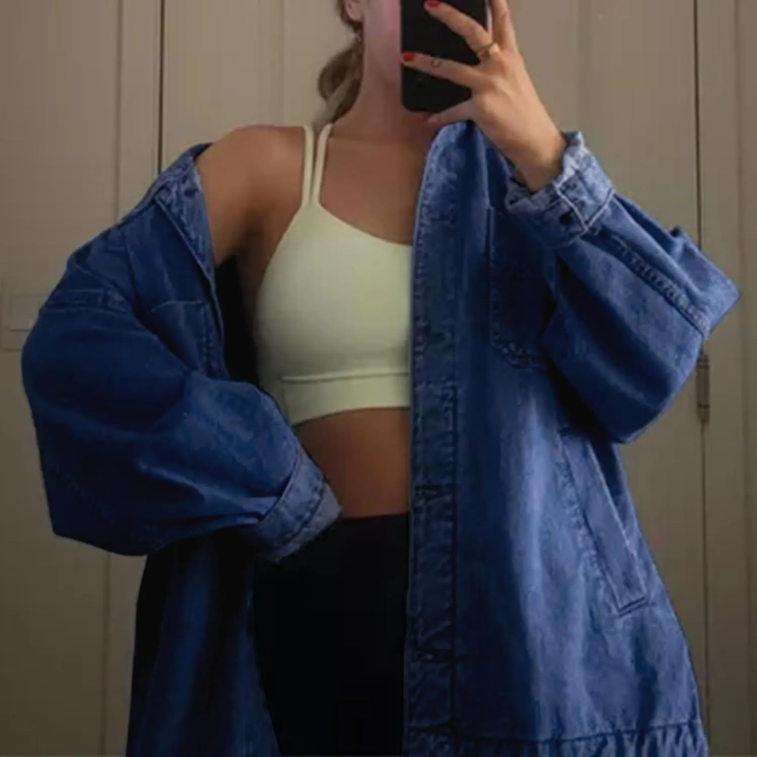 Women Denim Jackets Long Sleeve Plus Size Bottom Down Side Slit Vintage City Jean Jacket Shacket Coat with Pockets