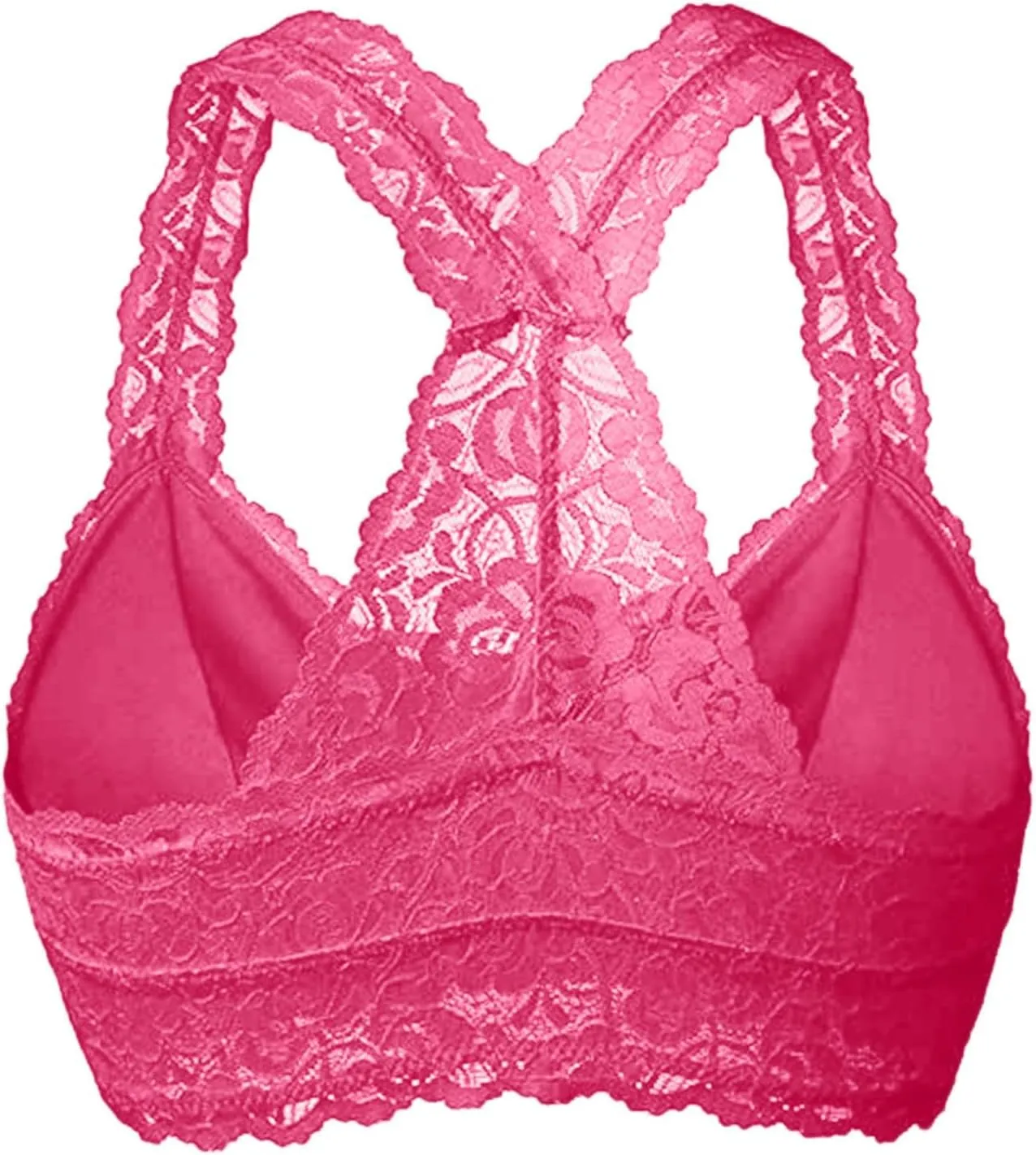 Women Floral Lace Bralette Padded Breathable Sexy Racerback Lace Bra Unpadded Unlined Wireless Pajamas Vest Lingerie