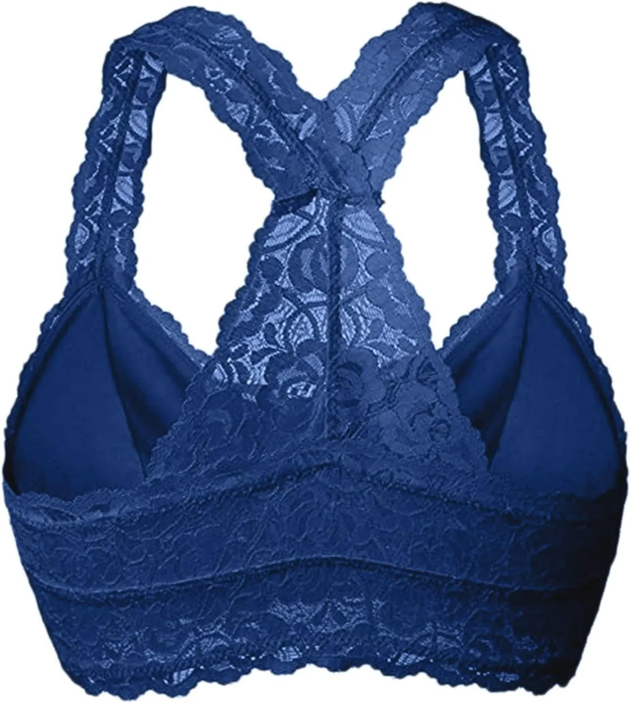 Women Floral Lace Bralette Padded Breathable Sexy Racerback Lace Bra Unpadded Unlined Wireless Pajamas Vest Lingerie