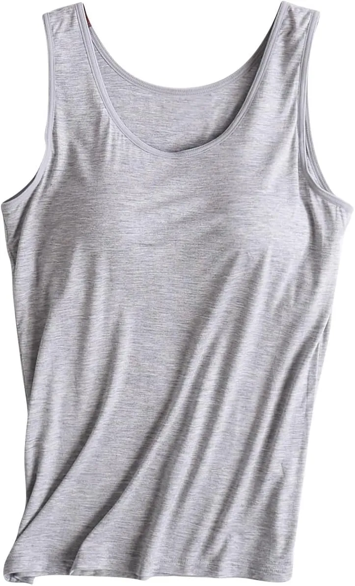 Women Tank Top with Built in Bra Camisole, Womens Tank with Built in Bra, Spaghetti Strap Tank Top Built in Bra