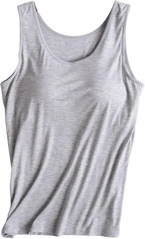 Women Tank Top with Built in Bra Camisole, Womens Tank with Built in Bra, Spaghetti Strap Tank Top Built in Bra