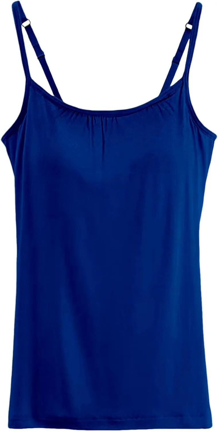 Women Tank Tops Shelf Bra Summer Cotton Yoga Adjustable Spaghetti Strap Camisoles for Workout Outfits Undershirts Cami