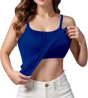 Women Tank Tops Shelf Bra Summer Cotton Yoga Adjustable Spaghetti Strap Camisoles for Workout Outfits Undershirts Cami