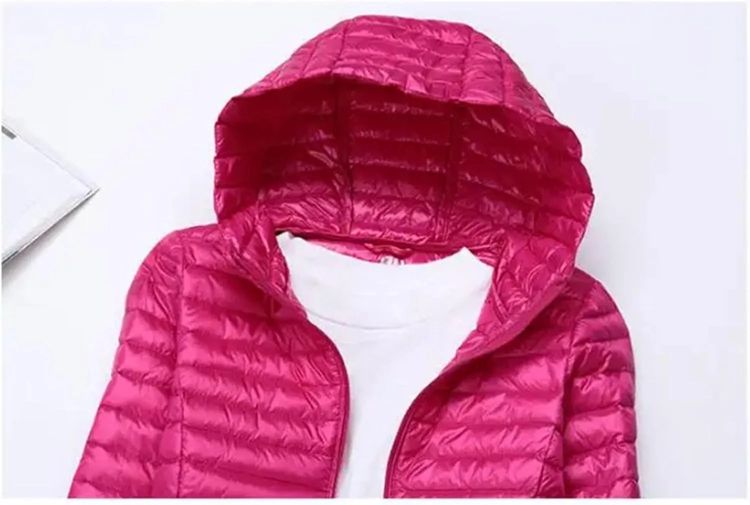 Women Winter Long Light Down Jackets Down Coat Puffer Jacket Slim Hooded Parkas
