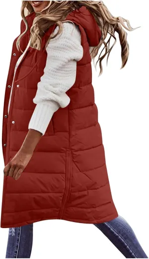 Women's Fashion Leisure Vest Sleek Solid Hooded Sleeveless Gilet for Timeless Denim for Women
