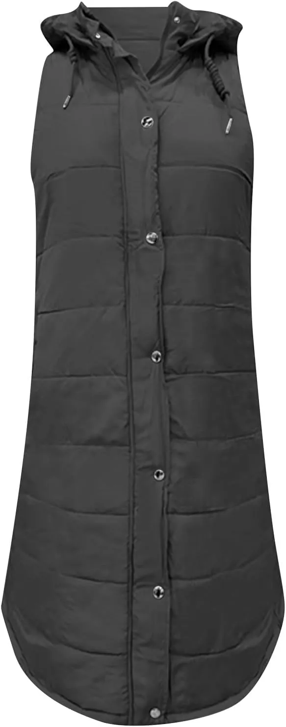 Women's Fashion Leisure Vest Sleek Solid Hooded Sleeveless Gilet for Timeless Denim for Women