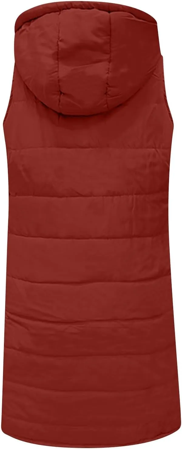Women's Fashion Leisure Vest Sleek Solid Hooded Sleeveless Gilet for Timeless Denim for Women