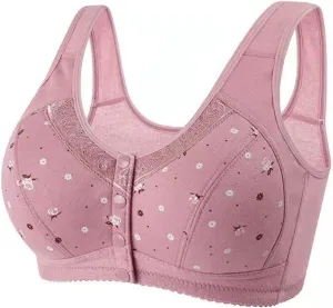 Womens Front Button Everyday Bra No Underwire Push Up Nursing Bras Breathable Comfortable Plus Size Underwear
